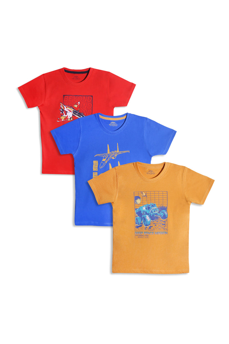 Graphic T-Shirts (Pack Of 3) (MSBKTPJ-12)