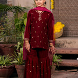 Embellished Kameez, Gharara & Dupatta (GPW-S1125)