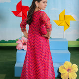 Embroidered Kali Dar Shirt With Slip And Straight Pants (DGFS-42)
