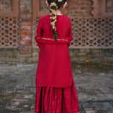 Embellished Kameez Gharara & Dupatta (GPW-1180)
