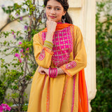 Embellished Kameez Gharara & Dupatta (GPW-1181)