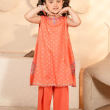 Embroidered Kurti With Shalwar & Separate Sleeves (RGKS-42)