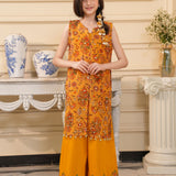 Printed Embellished Kameez With Palzo (DGFS-18)