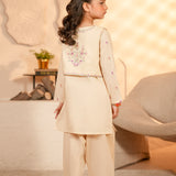 Embroidered Rangeen Kurti With Waistcoat & Shalwar (RGKS-47)