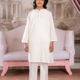 Boys Off-White Kurta Trousers Set (MSKZBS-05)