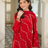 Emb Short Shirt/Flared Lehnga/Dupatta (GPW2-17)