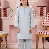 Solid Kurta And Basic Shalwar With Delicate Embroidery On Neckline, Sleeves And Shalwar Bottom. (ECGW-01)