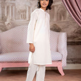 Boys Off-White Kurta Trousers Set (MSKZBS-05)