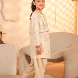 Embroidered Rangeen Kurti With Waistcoat & Shalwar (RGKS-47)