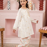 Cross-Stitch Embroidered Kali Dar Kurta With Printed Shalwar (ECDP-03)