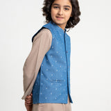 Printed Denim Waist Coat (MSBCWC-015)