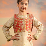 Print Embroidered Koti With Loose Shalwar And Kameez. (EFW-13)