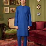 Boys Royal Blue Kurta Trousers Set (MSKZBS-11)