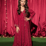 Embroidered Kali Dar With Straight Pants (EFW-17)