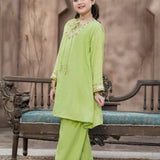 Embroidered Flared Frock With Loose Bottom Shalwar Along With Duppatta (EFW-22)