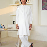 White Kurta & Shalwar (MSKZS-18)