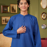 Boys Royal Blue Kurta Trousers Set (MSKZBS-11)