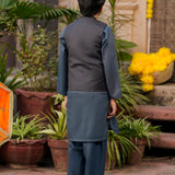 Kurta, Waistcoat & Trousers (FBSKW-889)