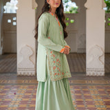 Embellished Kameez Gharara & Dupatta (GPW-S1184)