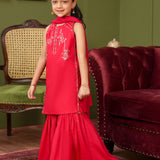 Embroidered Kameez Gharara & Dupatta (GSK-598)