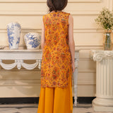 Printed Embellished Kameez With Palzo (DGFS-18)