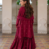Embellished Kameez, Gharara And Dupatta (GPW-S1189)