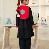 Embroidered Waist Coat, Frock & Shalwar (RGKS-53)