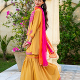 Embellished Kameez Gharara & Dupatta (GPW-1181)
