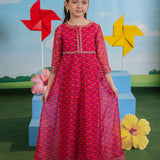 Embroidered Kali Dar Shirt With Slip And Straight Pants (DGFS-42)