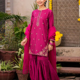 Embellished Kameez, Gharara & Dupatta (GPW-1123)