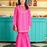 Embroidered Rangeen Kurti With Gharara (RGKS-39)