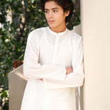 White Embroidery Kurta (MSKZ-030)