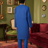 Boys Royal Blue Kurta Trousers Set (MSKZBS-11)