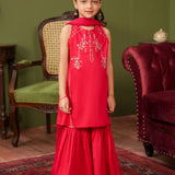 Embroidered Kameez Gharara & Dupatta (GSK-598)