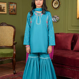 Embroidered Kameez Gharara & Dupatta (GSK-603)