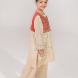 Print Embroidered Koti With Loose Shalwar And Kameez. (EFW-13)