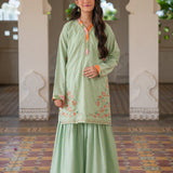 Embellished Kameez Gharara & Dupatta (GPW-S1184)