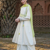 Emb Kotti/Flared Panel Frock/Loose Trouser & Dupatta (GPW2-20)