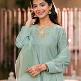 Embellished Kameez, Separate Sleeves & Trousers (GPW-S1132)