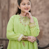Embroidered Flared Frock With Loose Bottom Shalwar Along With Duppatta (EFW-22)