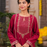 Embellished Kameez, Trousers & Dupatta (GPW-1127)
