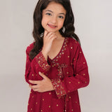 Embroidered Kali Dar With Straight Pants (EFW-17)