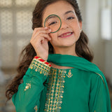 Embroidered Peplum Shirt, Gharara & Dupatta (GPW-1187)