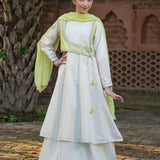 Emb Kotti/Flared Panel Frock/Loose Trouser & Dupatta (GPW2-20)