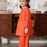 Embroidered Rangeen Kurti With Trousers (RGKSM-03)