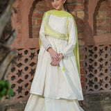 Emb Kotti/Flared Panel Frock/Loose Trouser & Dupatta (GPW2-20)