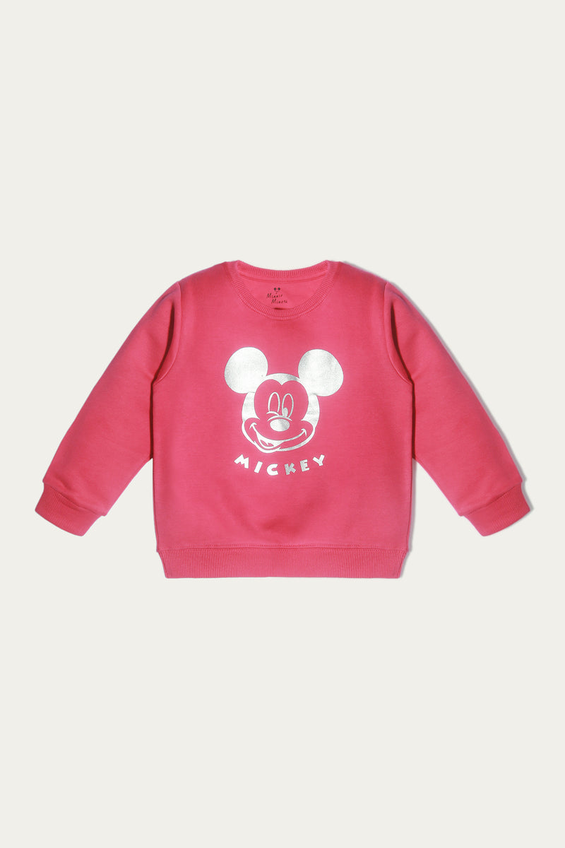 Graphic T-Shirt - Soft Lsf Fleece | Shocking Pink - Best Kids Clothing Brands In Pakistan Online|Minnie Minors