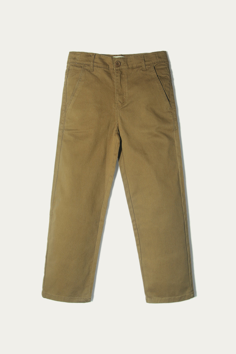 Straight Pants - Soft Twill | Brown - Best Kids Clothing Brands In Pakistan Online|Minnie Minors
