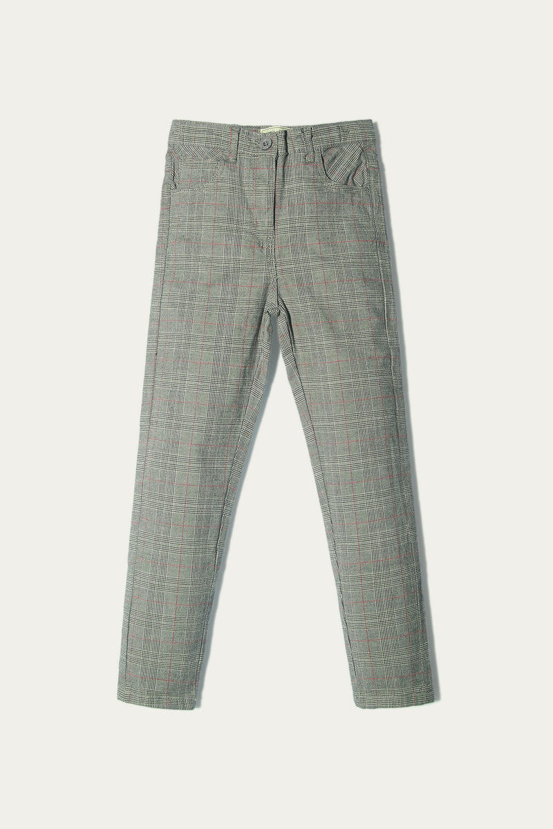 Pants - Soft Twill | Grey Check - Best Kids Clothing Brands In Pakistan Online|Minnie Minors