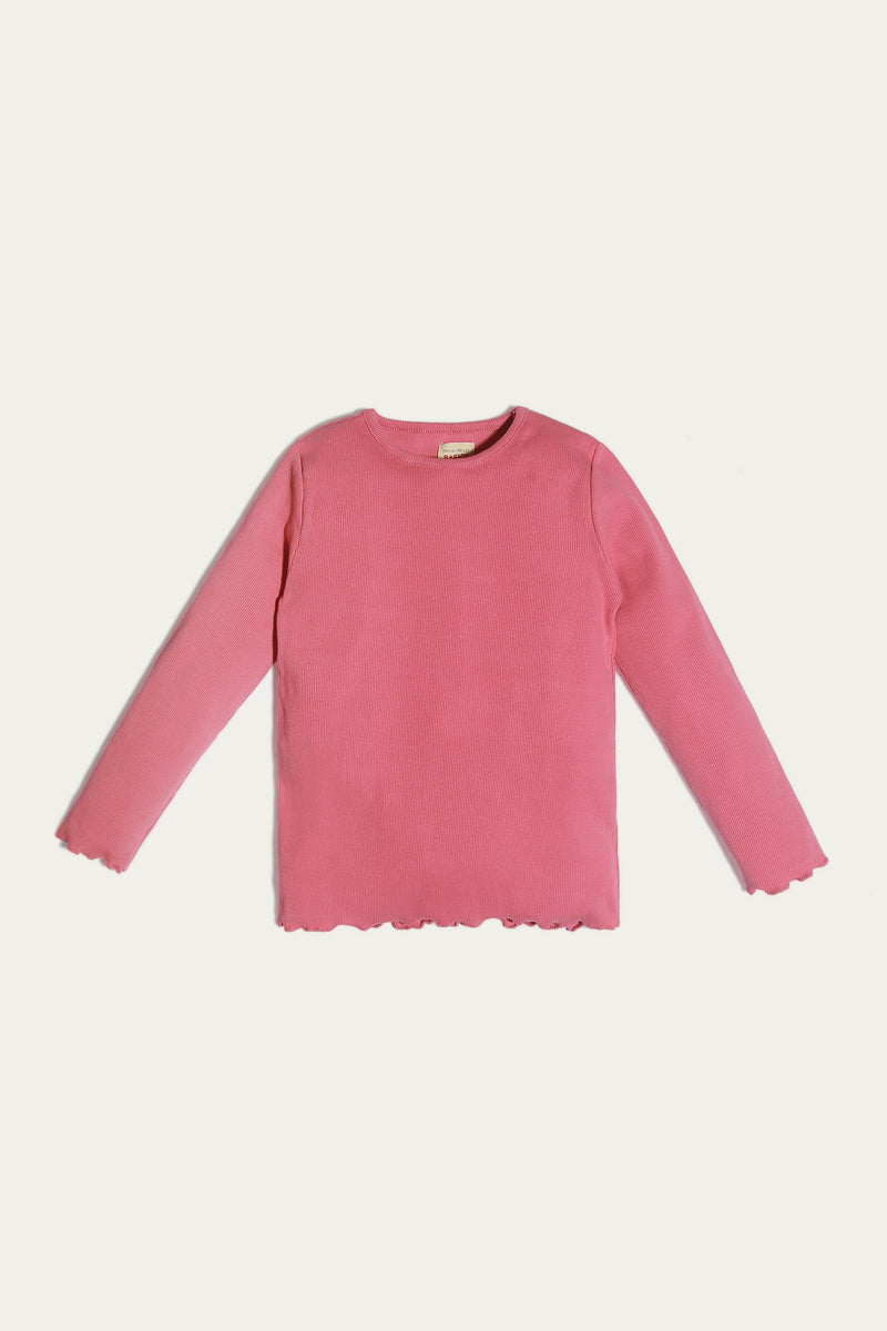 Crew Neck T-Shirt - Soft Rib | Blush - Best Kids Clothing Brands In Pakistan Online|Minnie Minors